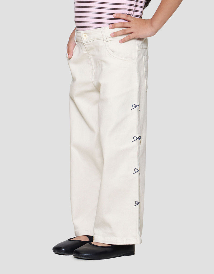 Little M Wide Leg With Bordir Pita Celana Anak Perempuan