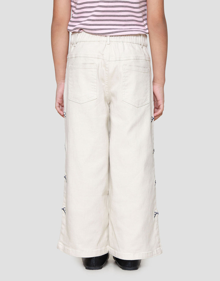 Little M Wide Leg With Bordir Pita Celana Anak Perempuan