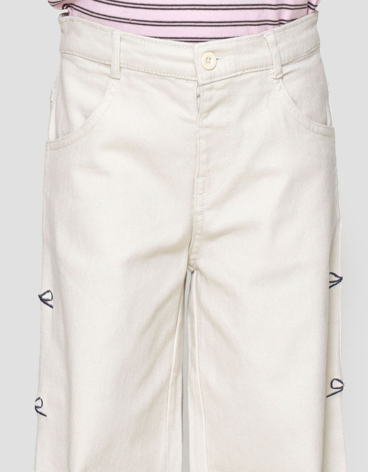 Little M Wide Leg With Bordir Pita Celana Anak Perempuan