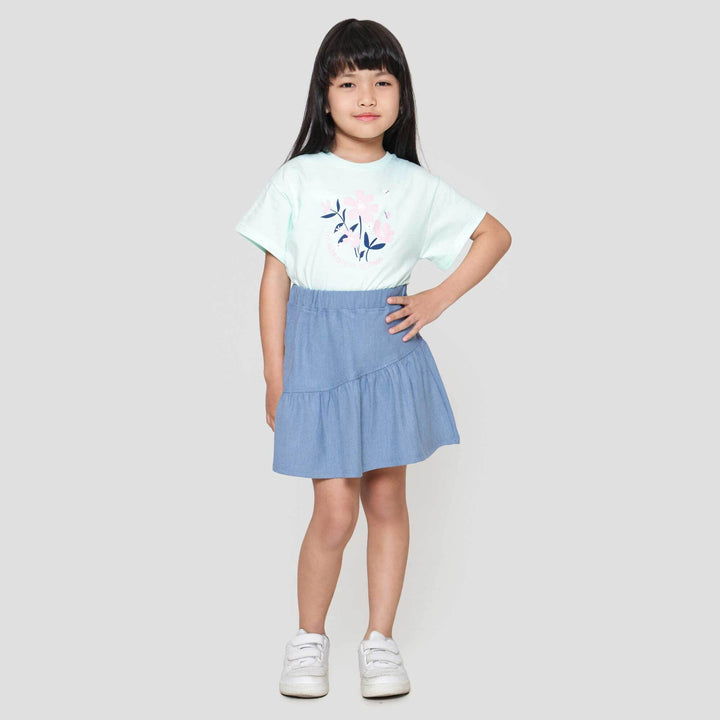 Little M Ruffle Twill Mini Rok Anak Perempuan