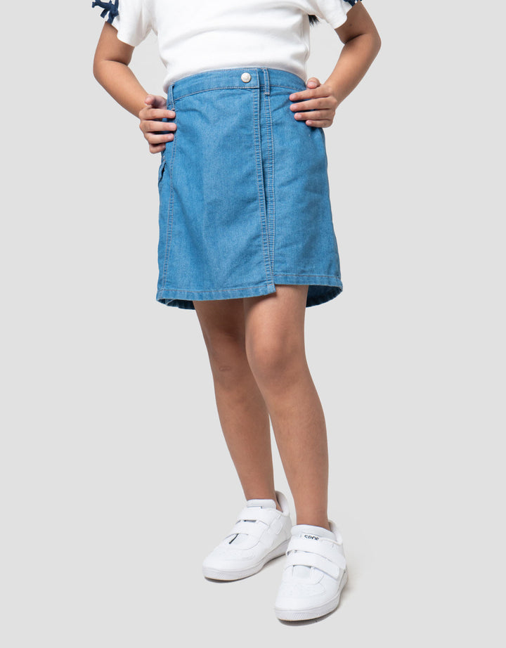 Little M Denim With Pocket Side Celana Rok Anak Perempuan