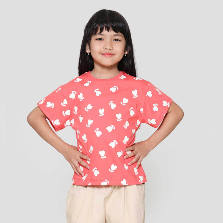 Little M Aop Heart Kaos Anak Perempuan