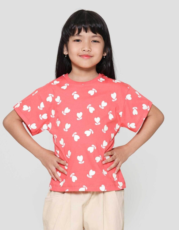 Little M Aop Heart Kaos Anak Perempuan