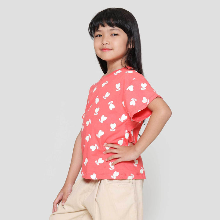 Little M Aop Heart Kaos Anak Perempuan