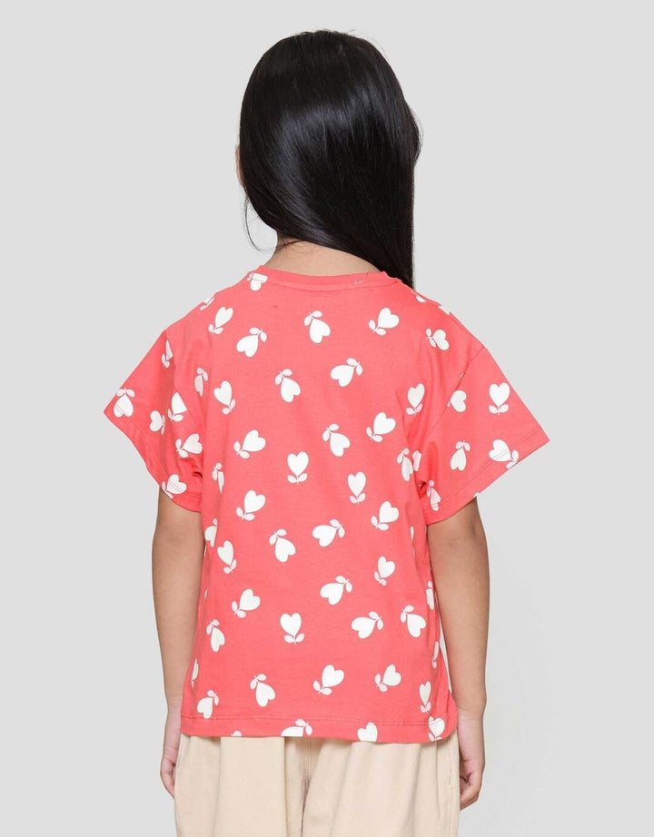 Little M Aop Heart Kaos Anak Perempuan