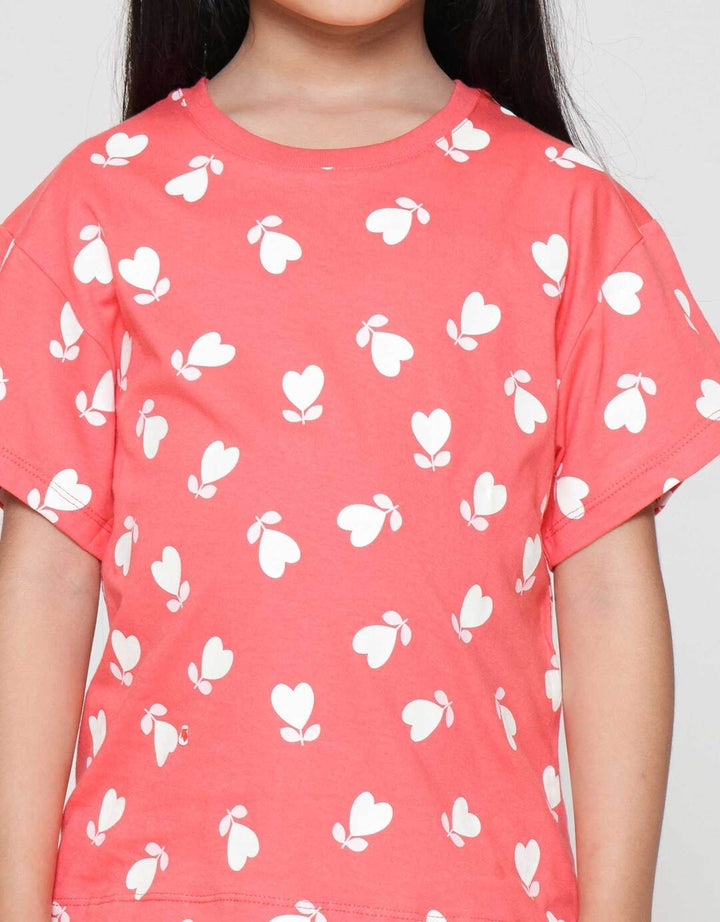 Little M Aop Heart Kaos Anak Perempuan