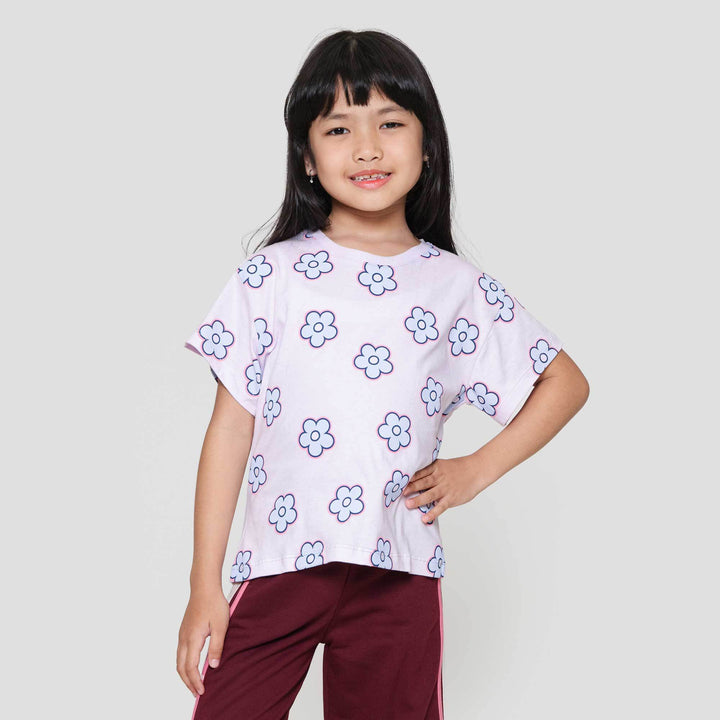 Little M Aop Flower Kaos Anak Perempuan