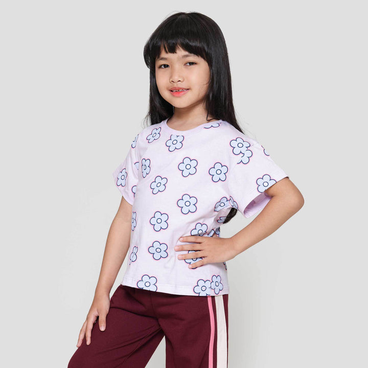 Little M Aop Flower Kaos Anak Perempuan