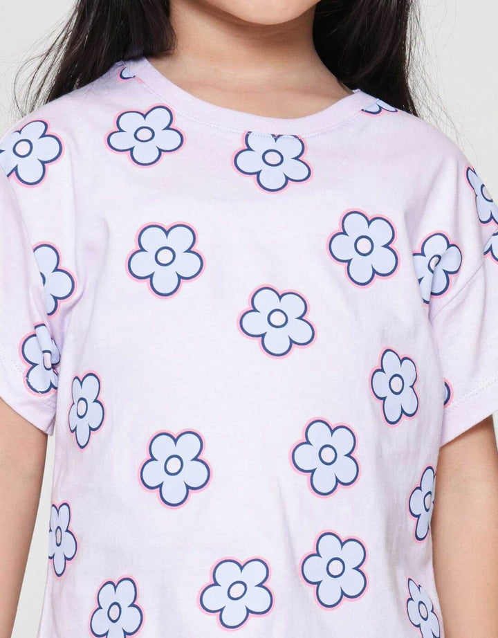 Little M Aop Flower Kaos Anak Perempuan