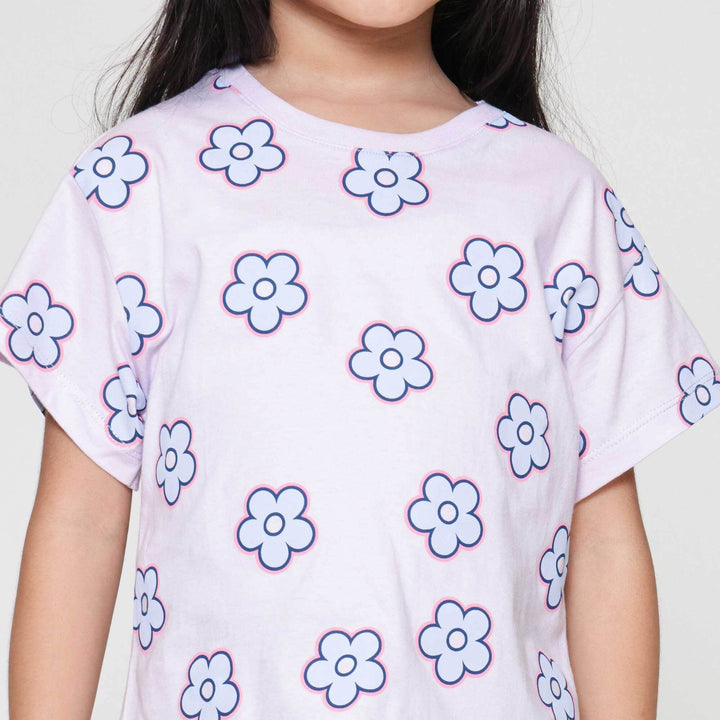 Little M Aop Flower Kaos Anak Perempuan