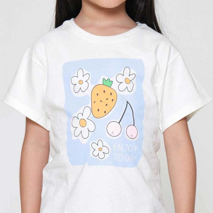 Little M Carrot Flower Kaos Anak Perempuan