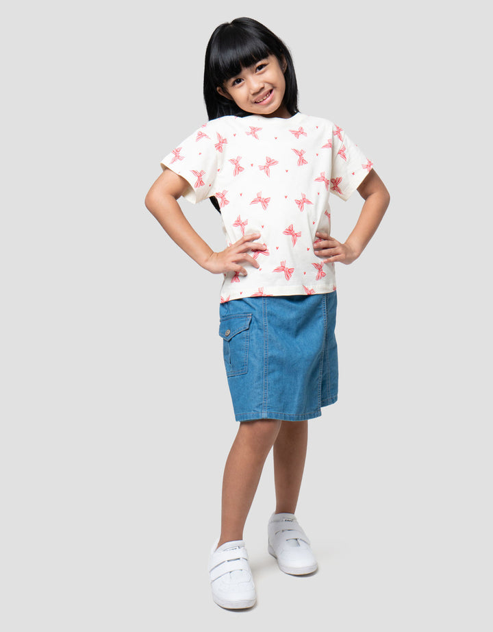 Little M Top Aop Pita Kaos Anak Perempuan