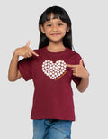Little M Print Flower Heart Kaos Anak Perempuan