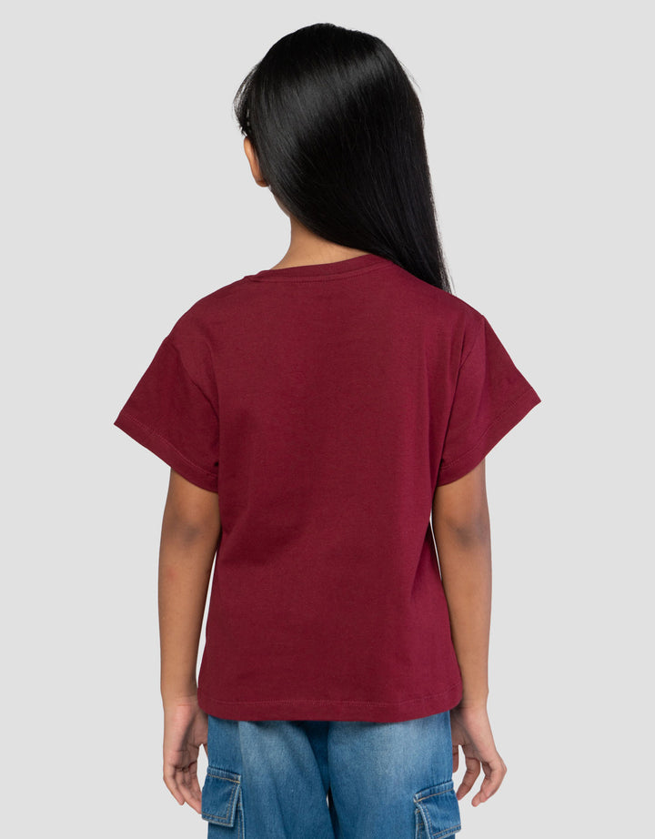 Little M Print Flower Heart Kaos Anak Perempuan