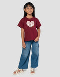 Little M Print Flower Heart Kaos Anak Perempuan
