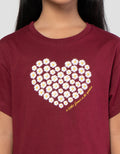 Little M Print Flower Heart Kaos Anak Perempuan