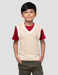 Little M Rajutan Kerah V Vest Rompi Anak Laki-laki