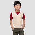 Little M Rajutan Kerah V Vest Rompi Anak Laki-laki
