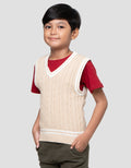 Little M Rajutan Kerah V Vest Rompi Anak Laki-laki