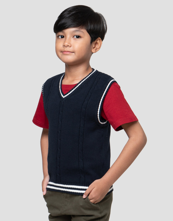 Little M Rajutan Motif Rantai Vest Rompi Anak Laki-laki