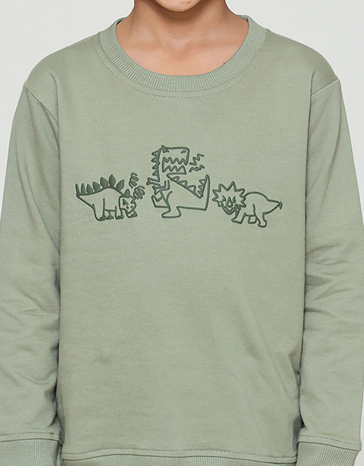 Little M Dino Outline Sweater Anak Laki-laki