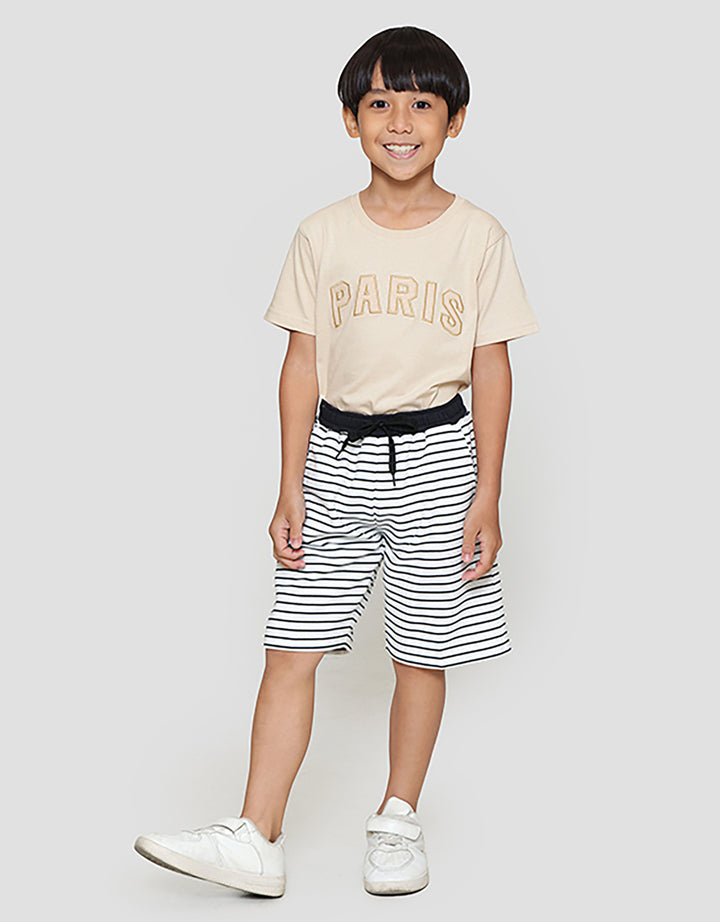 Little M Salur Texture Celana Pendek Anak Laki-laki