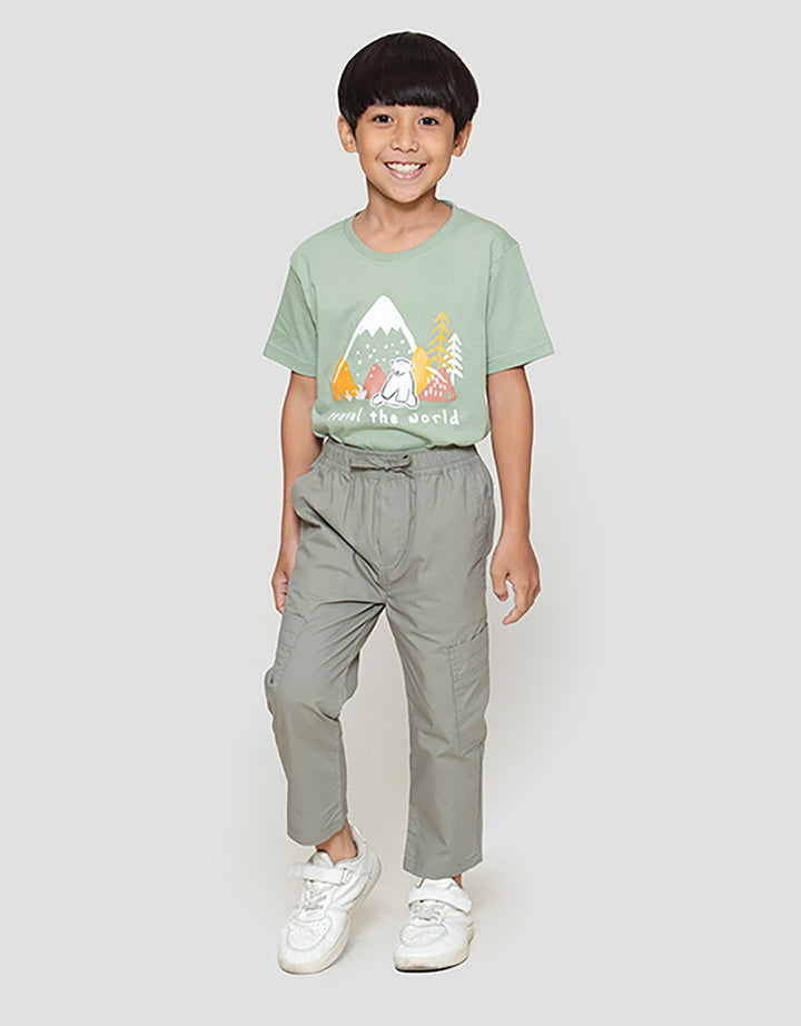 Little M Tempel Miring Celana Panjang Anak Laki-laki