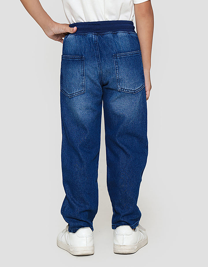 Little M Destroy Rib Jogger Denim Anak Laki-laki