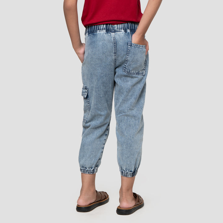 Little M Slub Cargo Ktg Jogger Denim Anak Laki-laki
