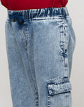 Little M Slub Cargo Ktg Jogger Denim Anak Laki-laki