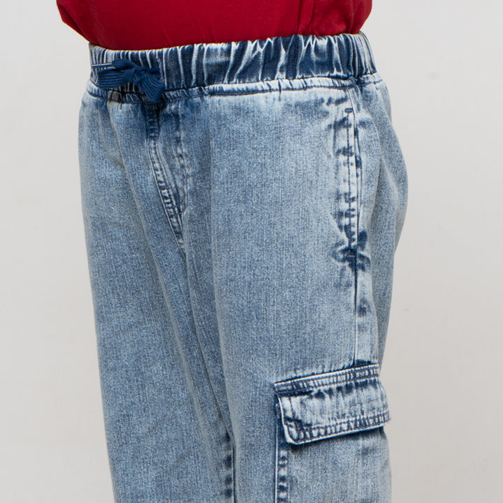 Little M Slub Cargo Ktg Jogger Denim Anak Laki-laki