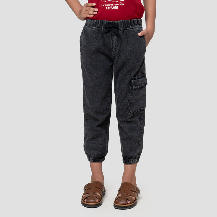 Little M Slub Cargo Ktg Jogger Denim Anak Laki-laki