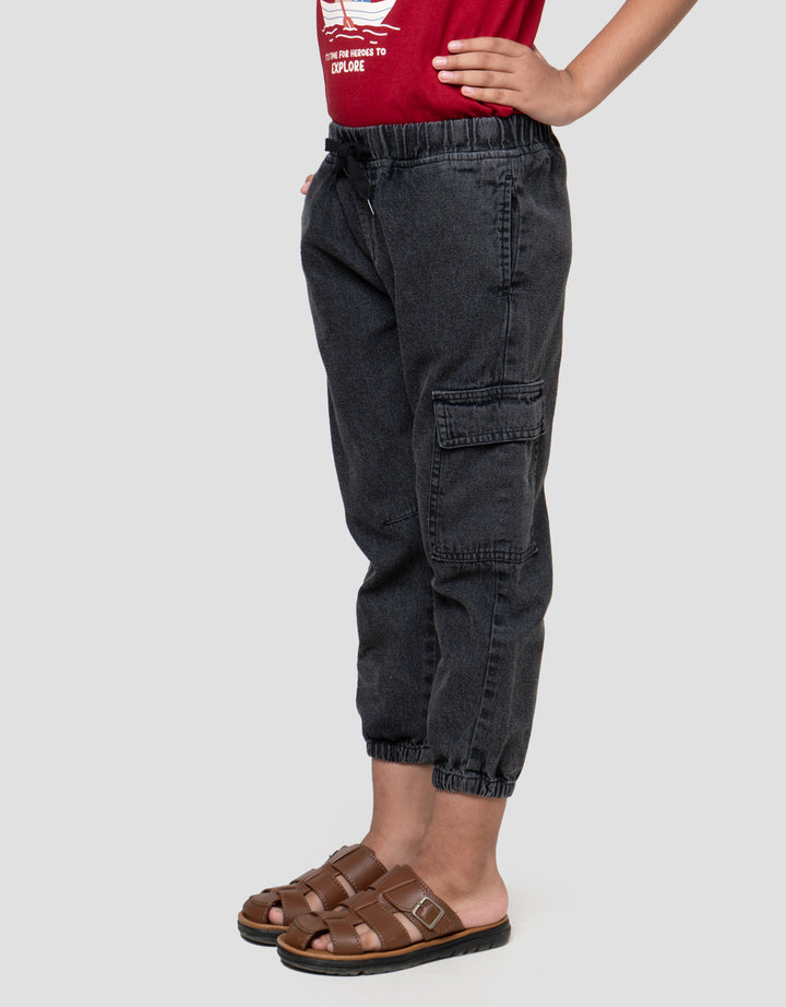 Little M Slub Cargo Ktg Jogger Denim Anak Laki-laki