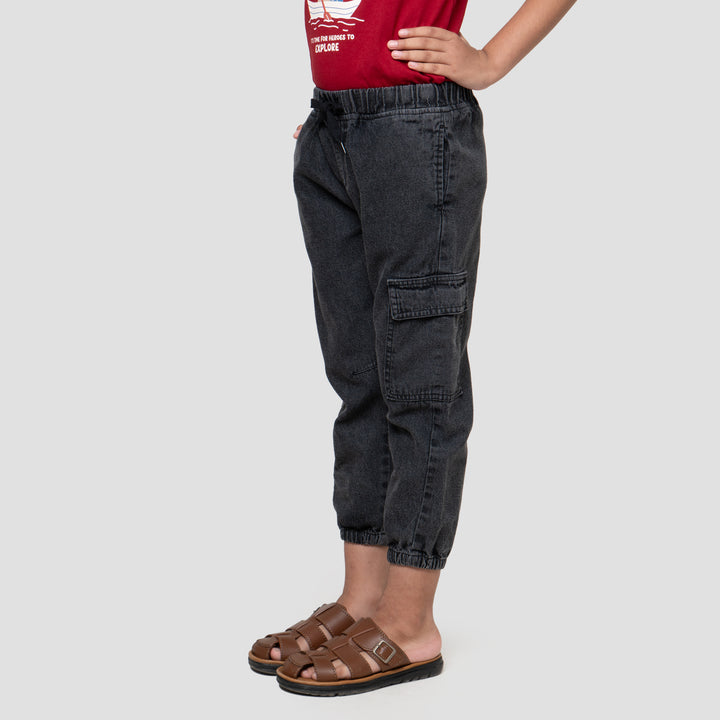 Little M Slub Cargo Ktg Jogger Denim Anak Laki-laki