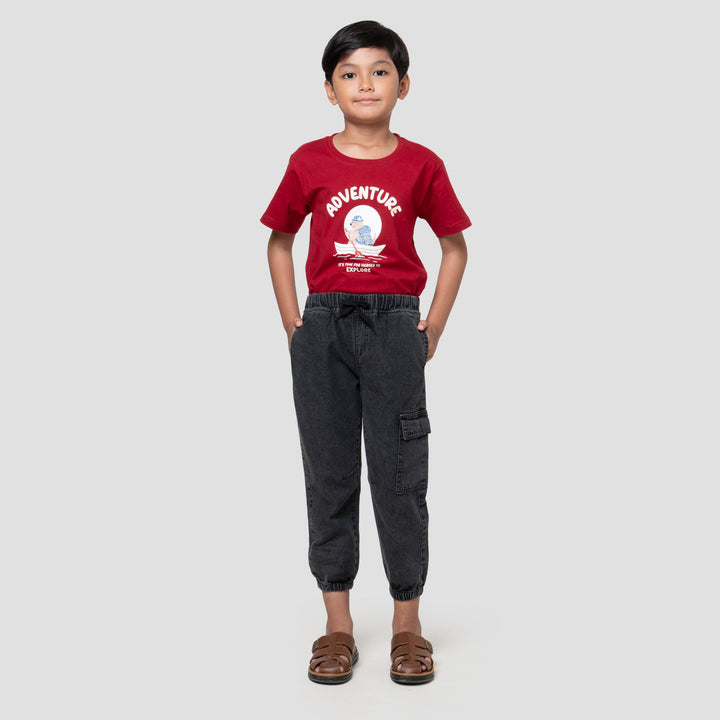 Little M Slub Cargo Ktg Jogger Denim Anak Laki-laki