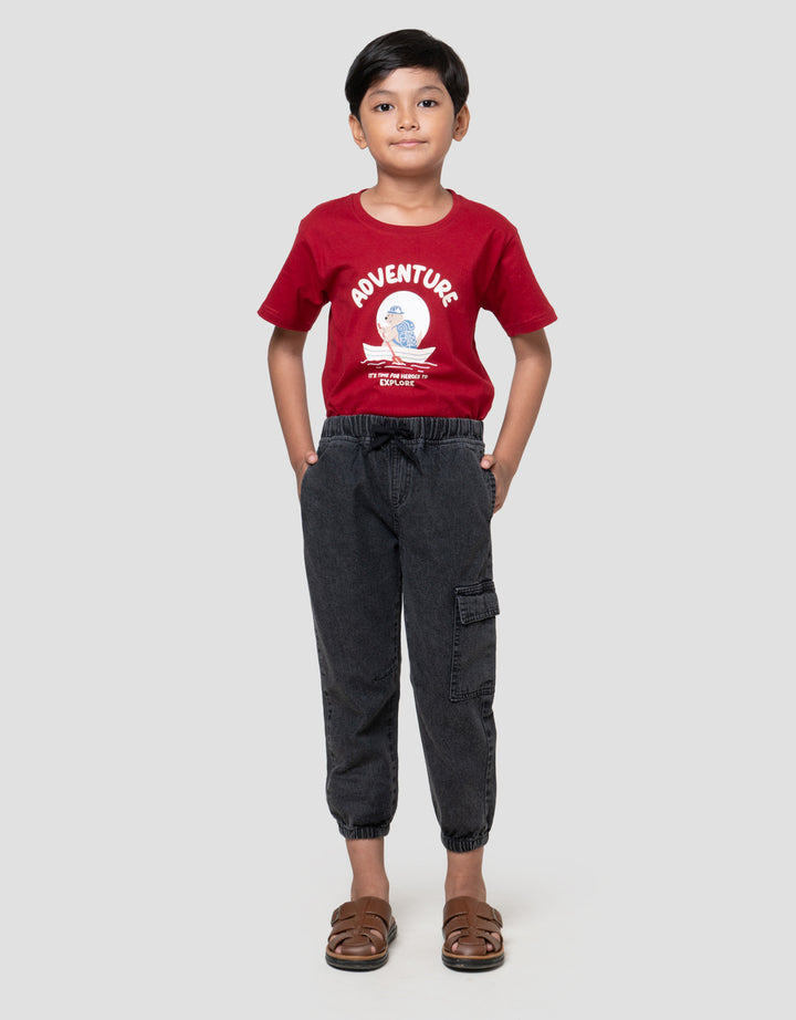 Little M Slub Cargo Ktg Jogger Denim Anak Laki-laki