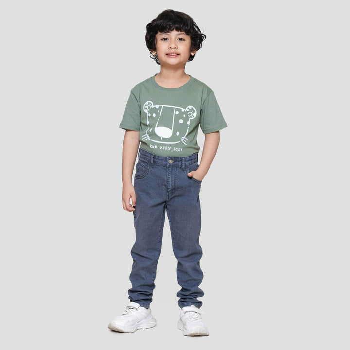 Little M Stretch Whisker Celana Denim Anak Laki-laki