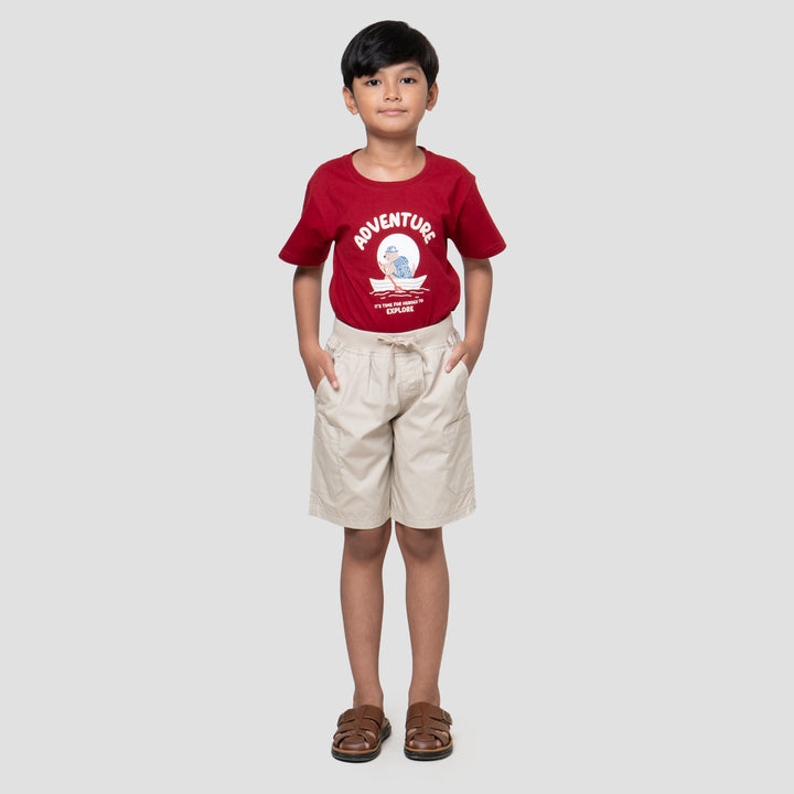 Little M Crop Rib Ktg Fellcro Celana Pendek Anak Laki-laki