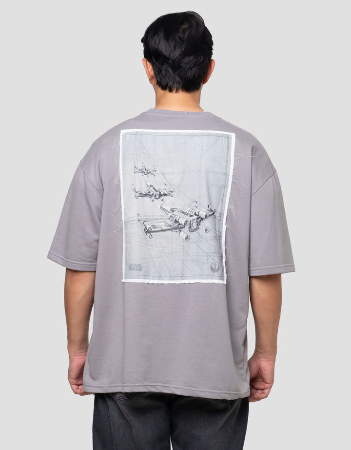 Star Wars Ts Starship Front Patch Backprint Kaos Pria