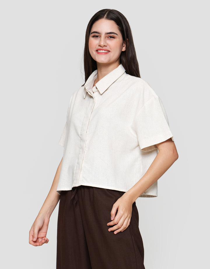 Nevada Boxy Rayon Linen Kemeja Wanita