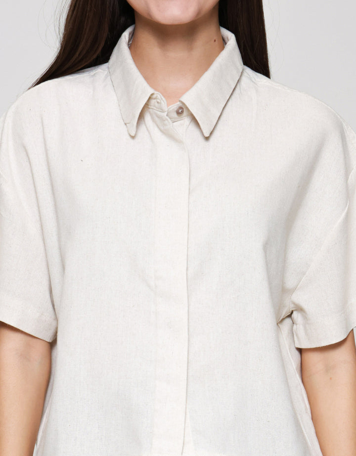 Nevada Boxy Rayon Linen Kemeja Wanita