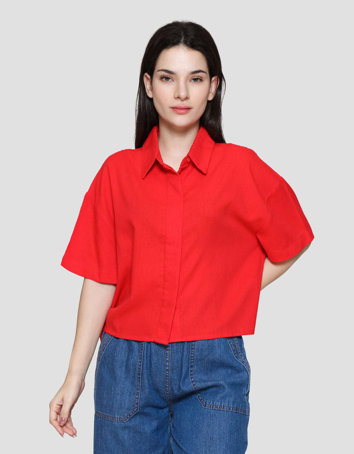 Nevada Boxy Rayon Linen Kemeja Wanita