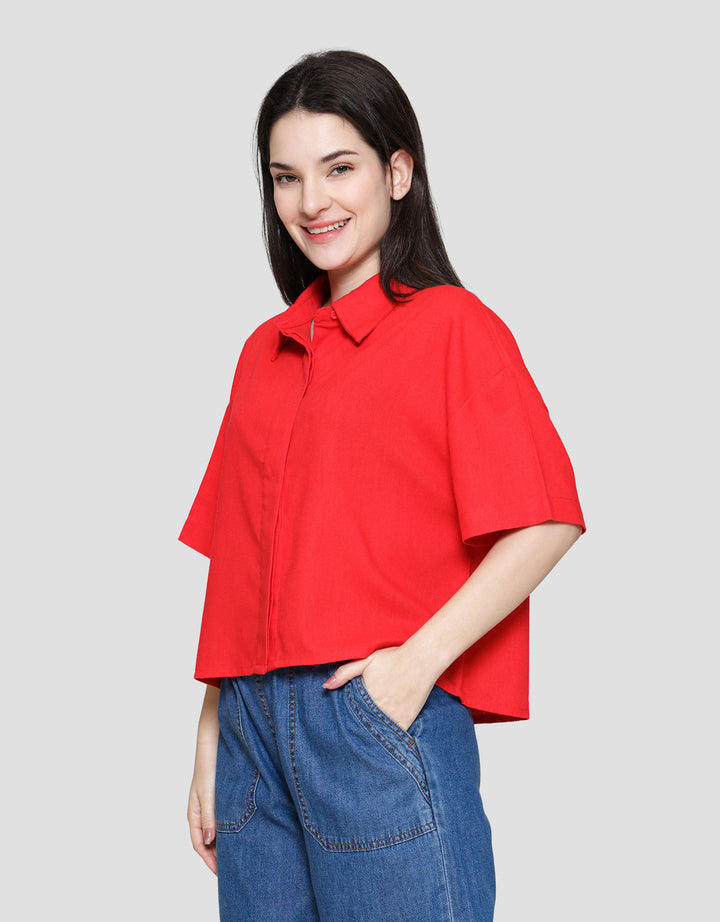 Nevada Boxy Rayon Linen Kemeja Wanita