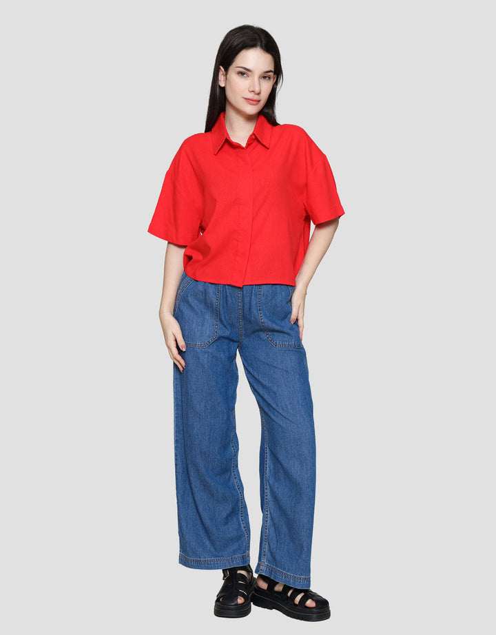 Nevada Boxy Rayon Linen Kemeja Wanita
