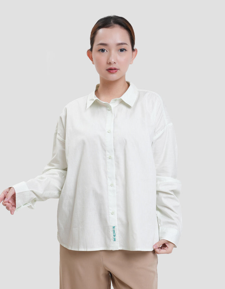 Nevada Stripe W/ Baloon Sleeves & Embro Kemeja Wanita