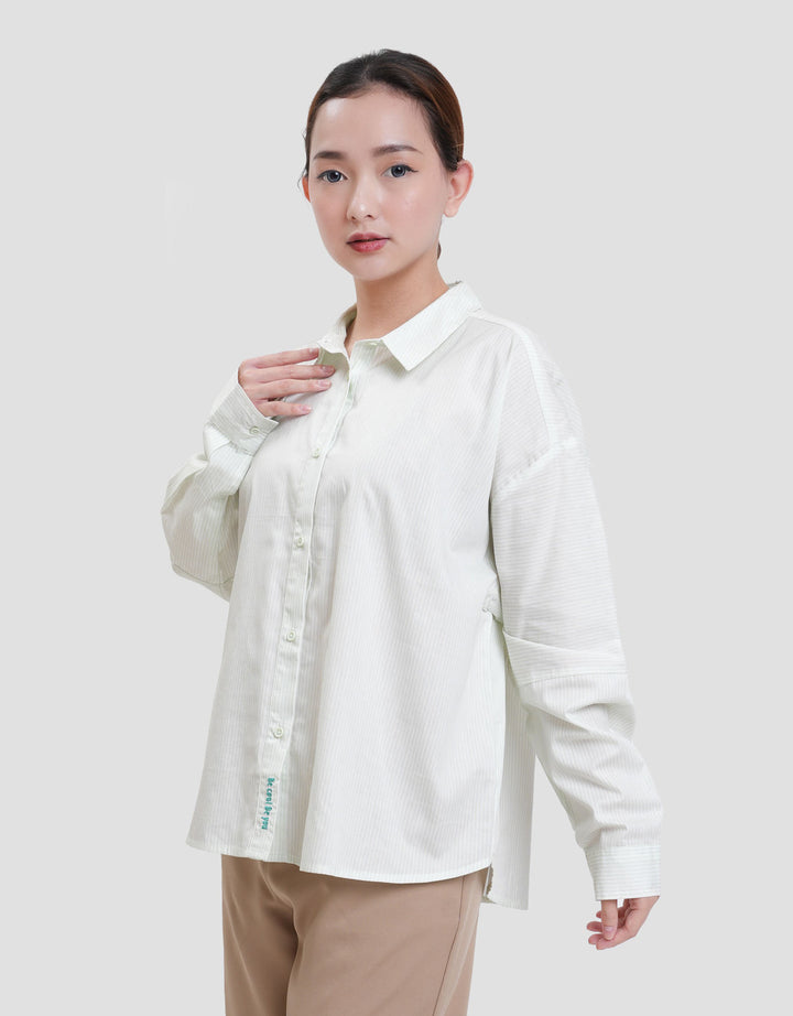 Nevada Stripe W/ Baloon Sleeves & Embro Kemeja Wanita