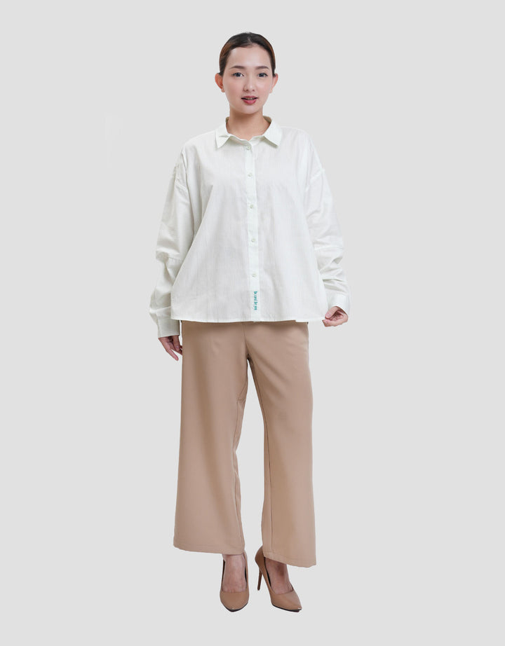 Nevada Stripe W/ Baloon Sleeves & Embro Kemeja Wanita