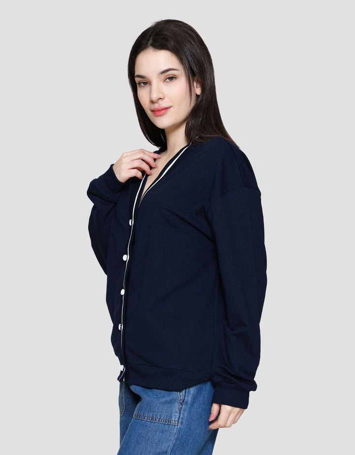 Nevada V Neck List Cardigan Wanita