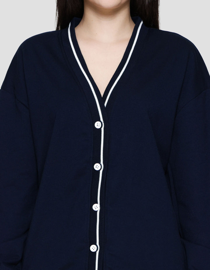 Nevada V Neck List Cardigan Wanita