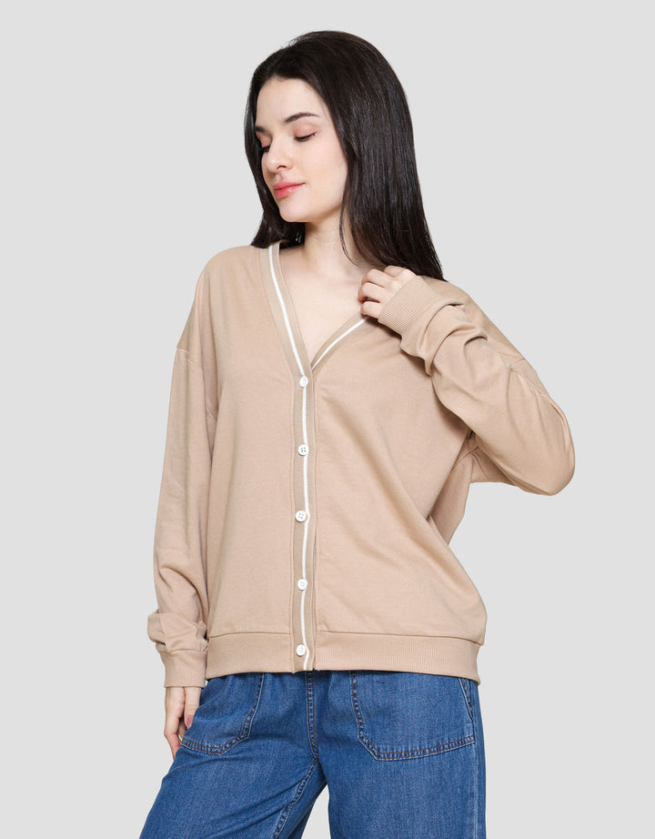 Nevada V Neck List Cardigan Wanita